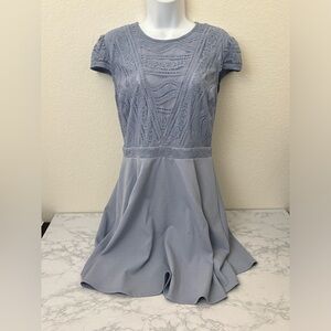 City Studio mini dress Size 11 Blue lace Ruffles Short Juniors Womens Zip Up​​​